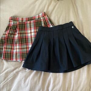 Zara Girl’s Plaid and Black Pleated Skirt Set Size 7